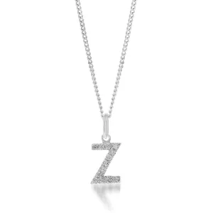 Sterling Silver Cubic Zirconia Initial "Z" Pendant Shiels