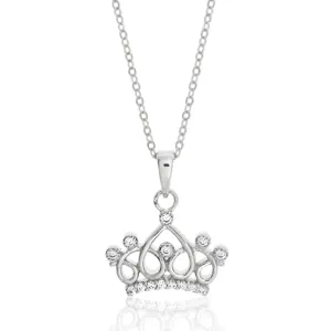 Sterling Silver Cubic Zirconia Princess Crown Pendant Shiels