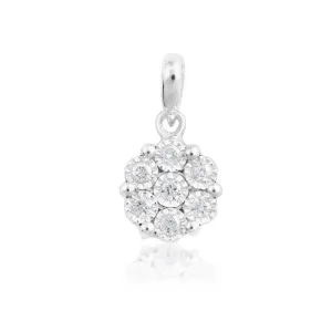 Sterling Silver Diamond  Pendant on 46cm Chain Shiels