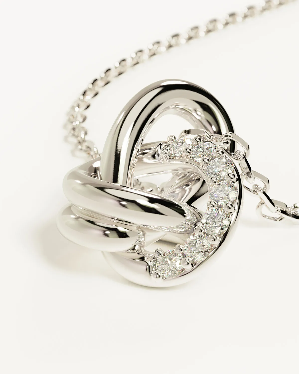 Sterling Silver Endless Knot Lab-Grown Diamond Necklace Bycharlotte