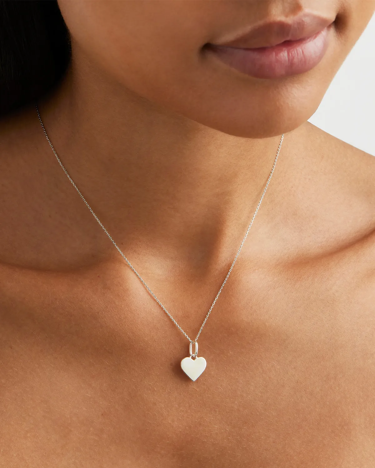 Sterling Silver Engravable Heart Pendant Bycharlotte
