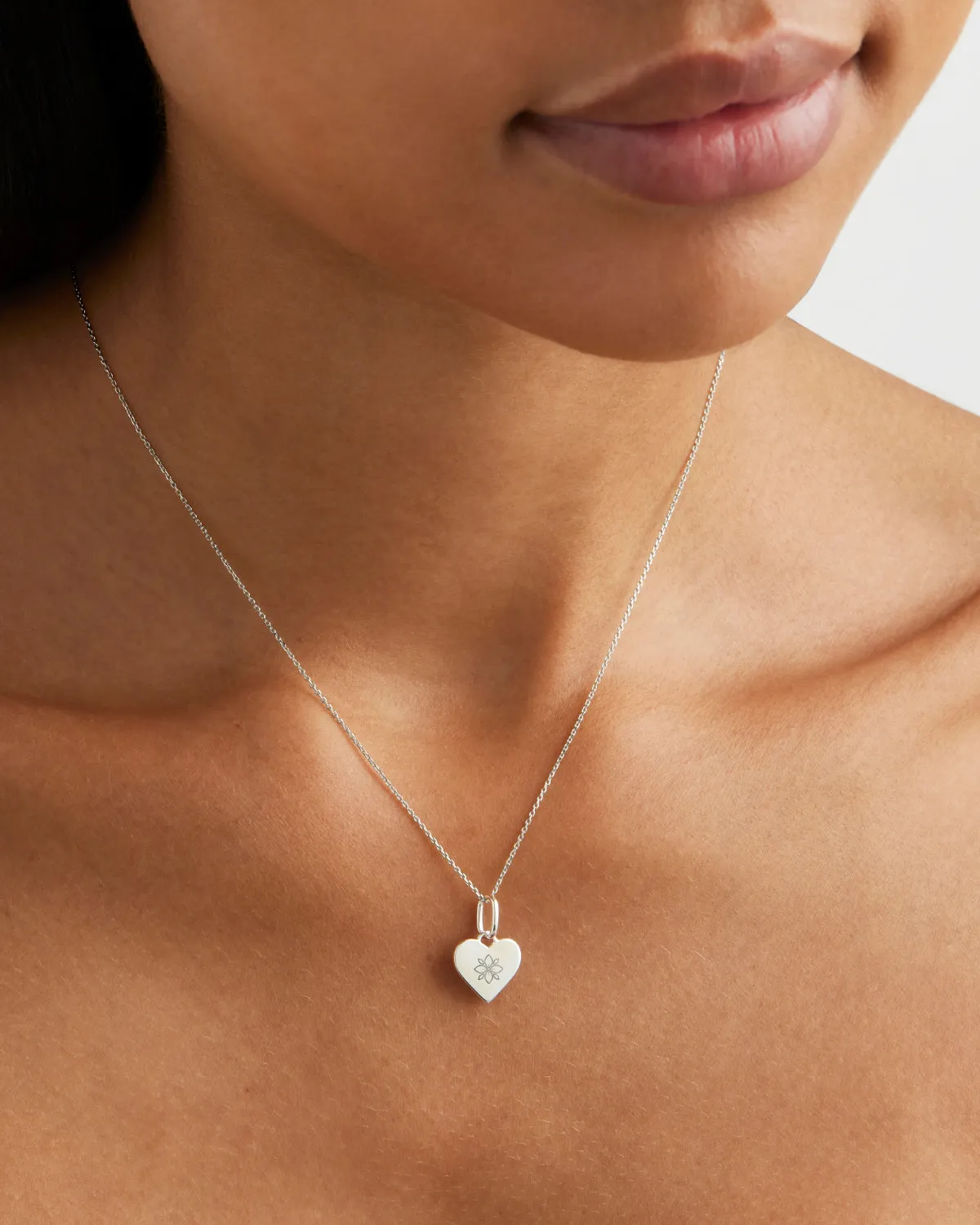 Sterling Silver Engravable Heart Pendant Bycharlotte