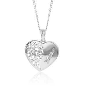 Sterling Silver Engraved Heart "Nanna" Pendant Shiels