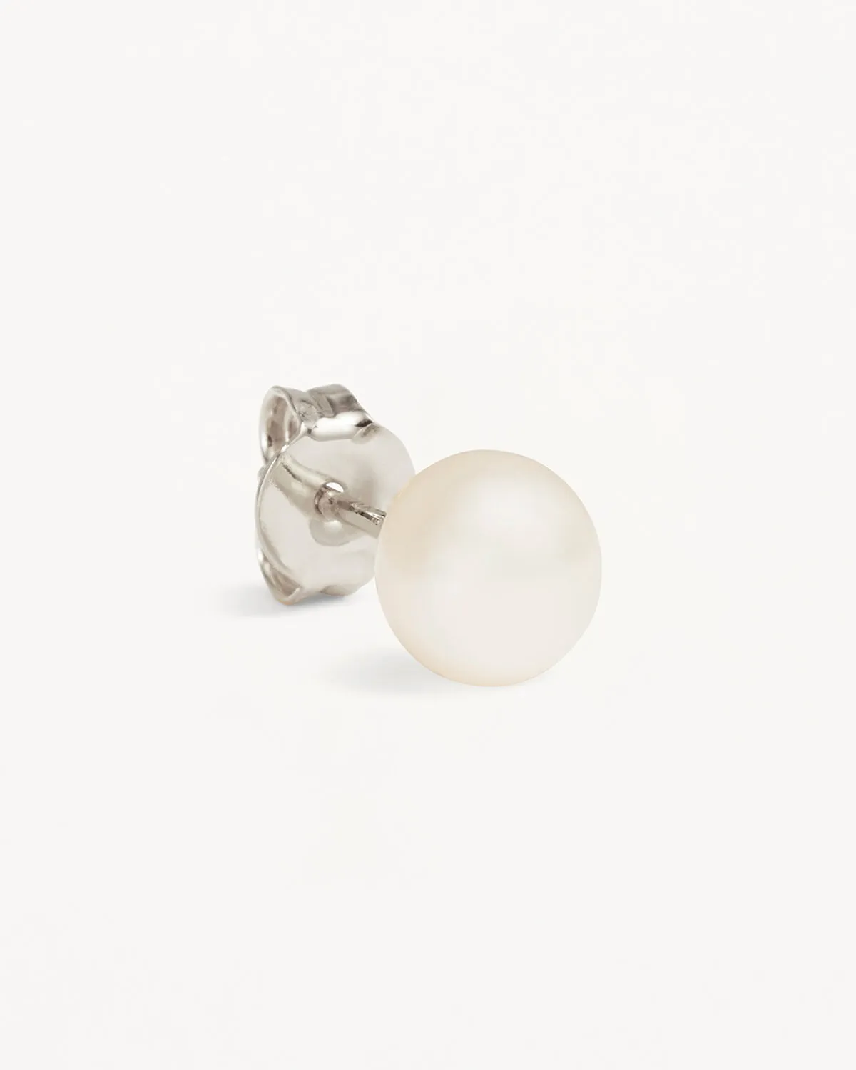 Sterling Silver Floating On Air Pearl Stud Earrings - 6mm Bycharlotte
