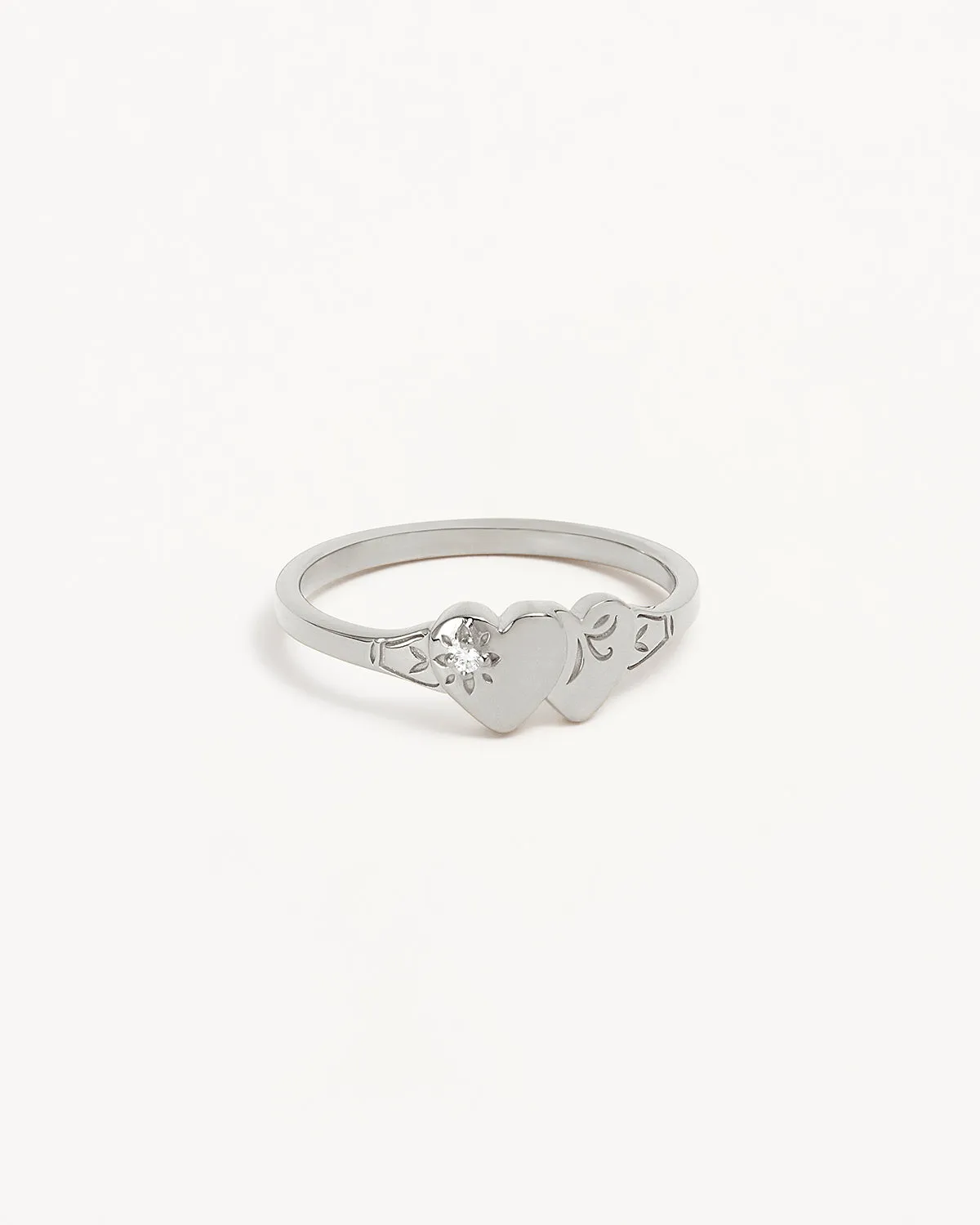 Sterling Silver Forever Intertwined Heart Signet Ring Bycharlotte