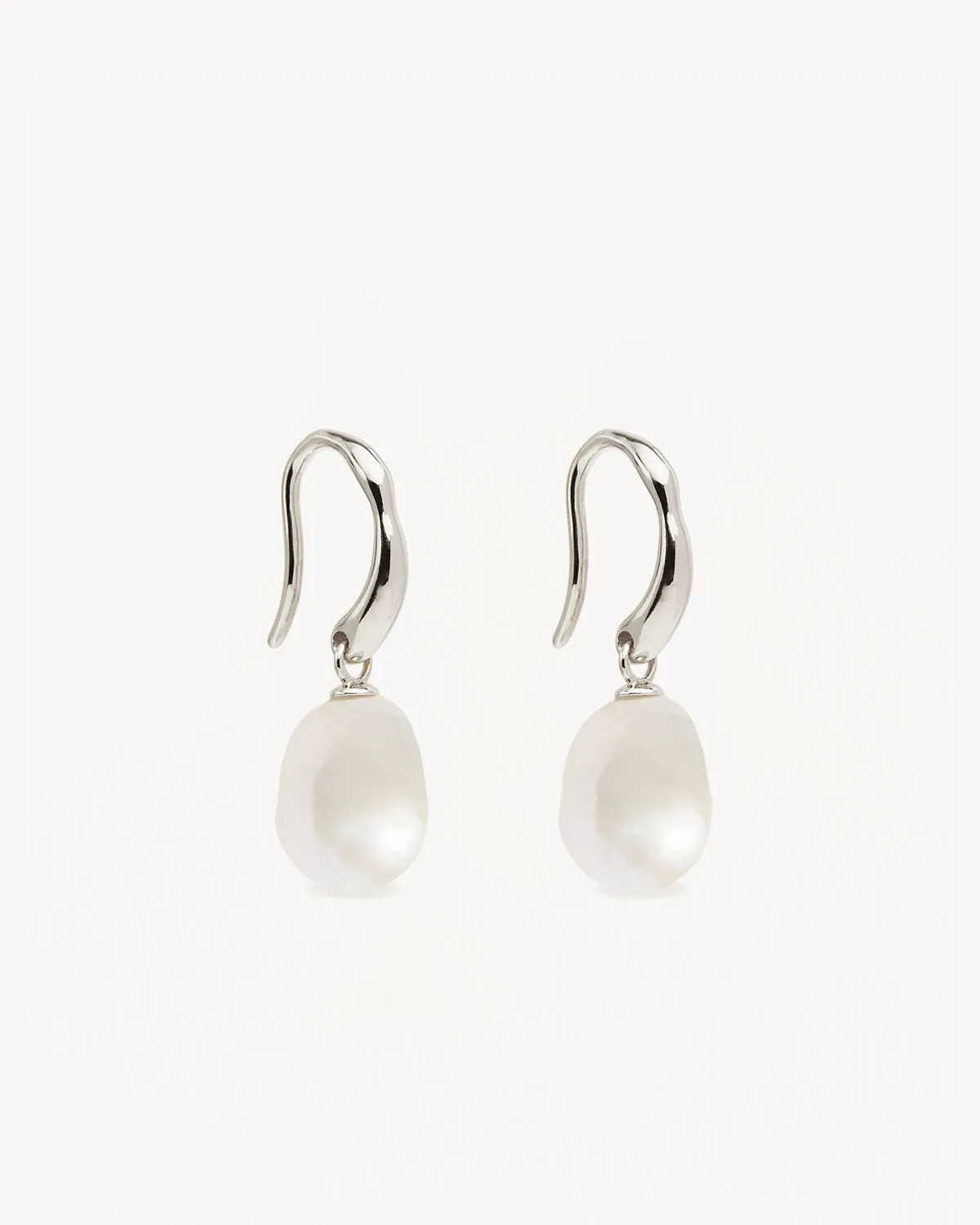 Sterling Silver Harmony Pearl Hook Earrings Bycharlotte
