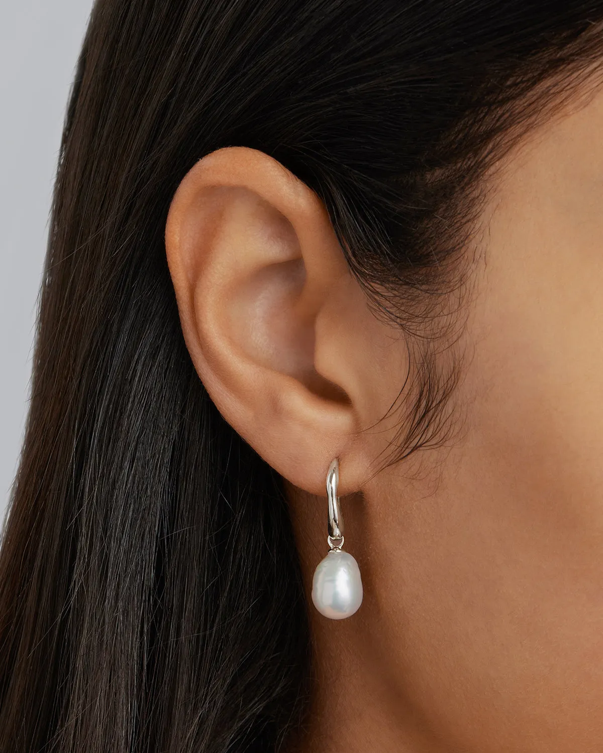 Sterling Silver Harmony Pearl Hook Earrings Bycharlotte