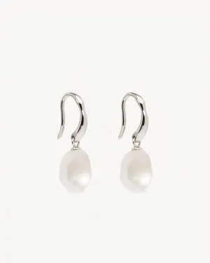 Sterling Silver Harmony Pearl Hook Earrings Bycharlotte
