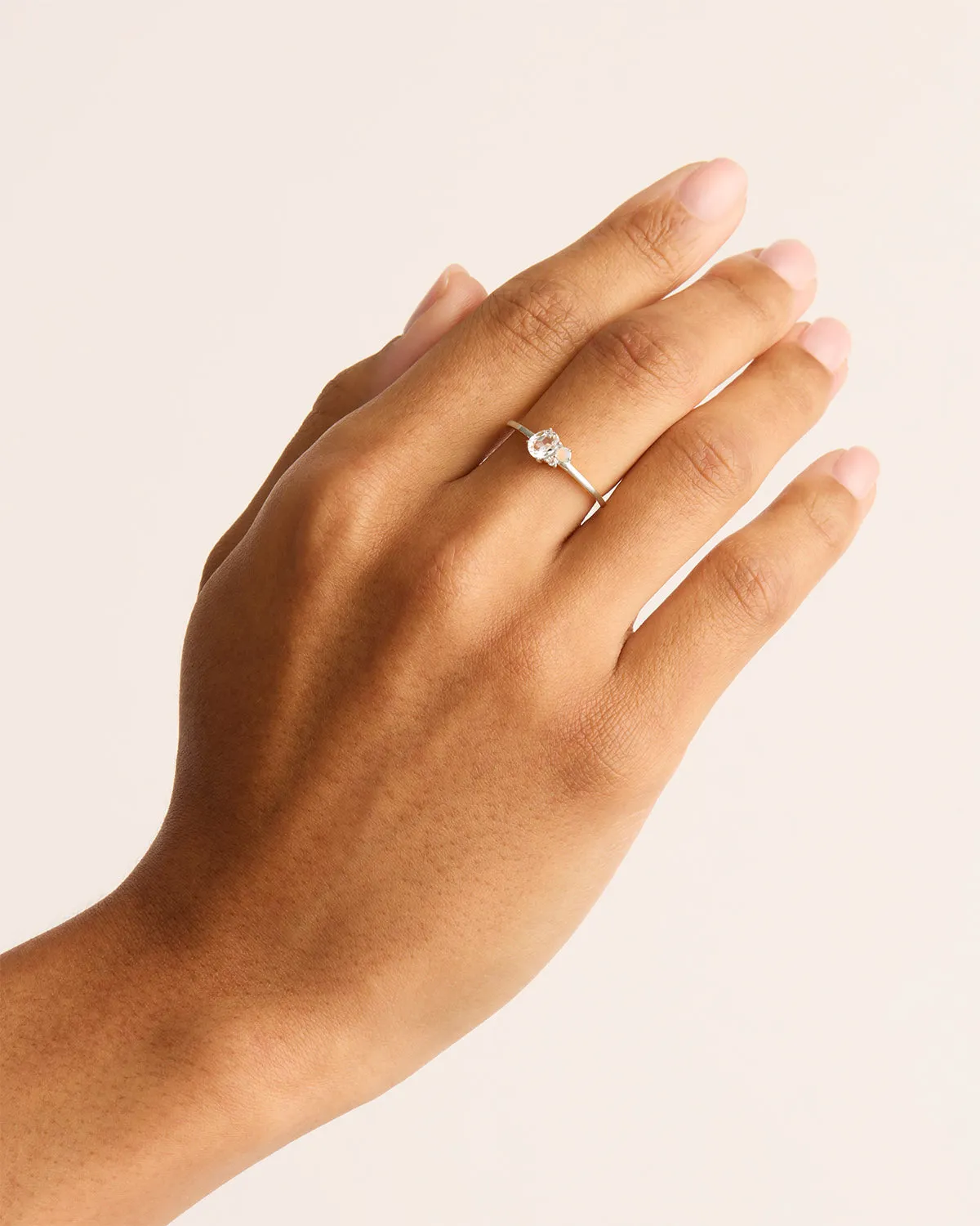 Sterling Silver Kindred Birthstone Ring - April Bycharlotte