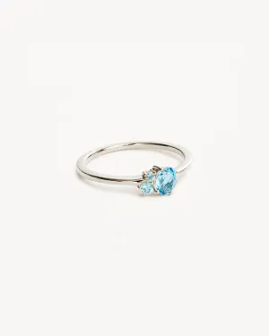 Sterling Silver Kindred Birthstone Ring - March Bycharlotte