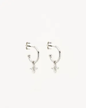 Sterling Silver Live in Light Hoop Earrings Bycharlotte