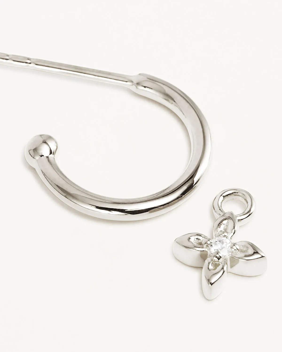 Sterling Silver Live in Light Hoop Earrings Bycharlotte