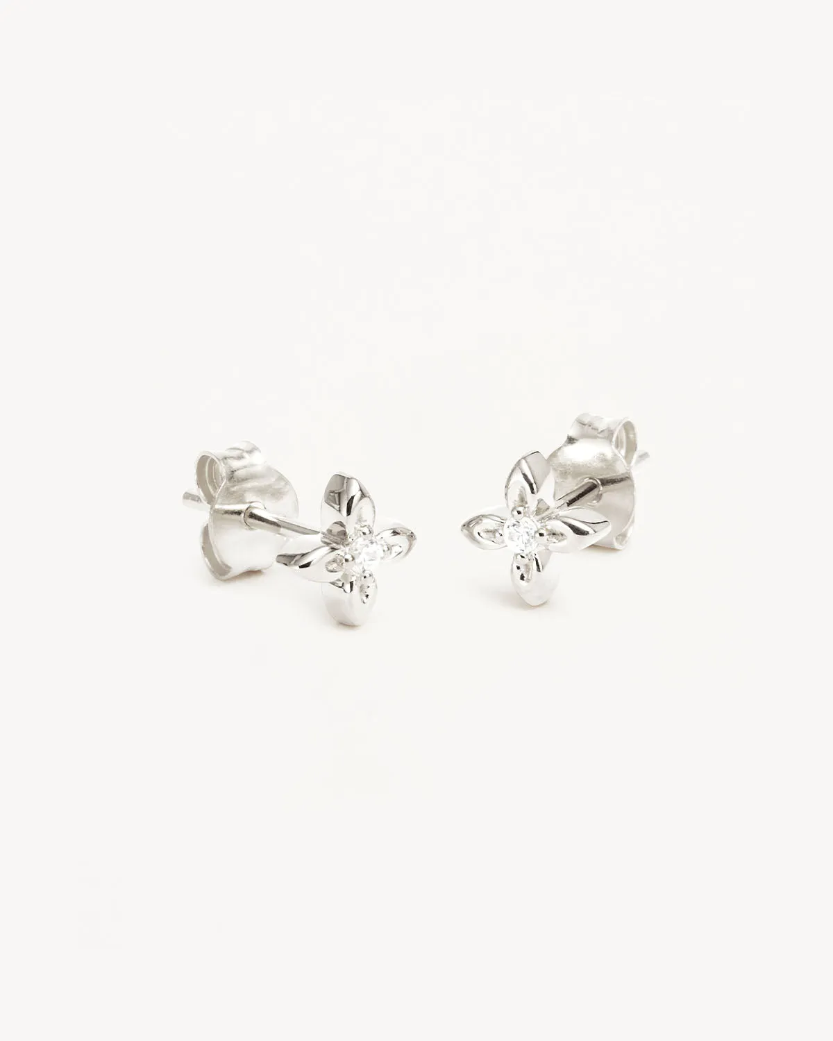Sterling Silver Live in Light Stud Earrings Bycharlotte