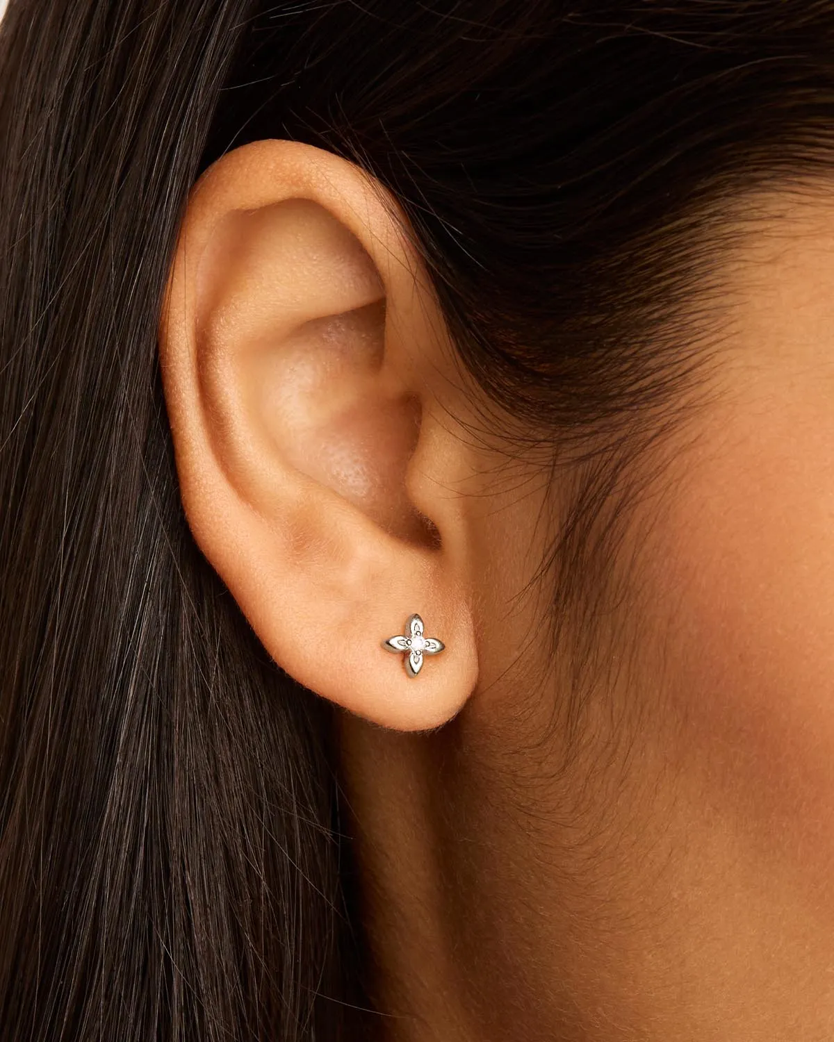 Sterling Silver Live in Light Stud Earrings Bycharlotte