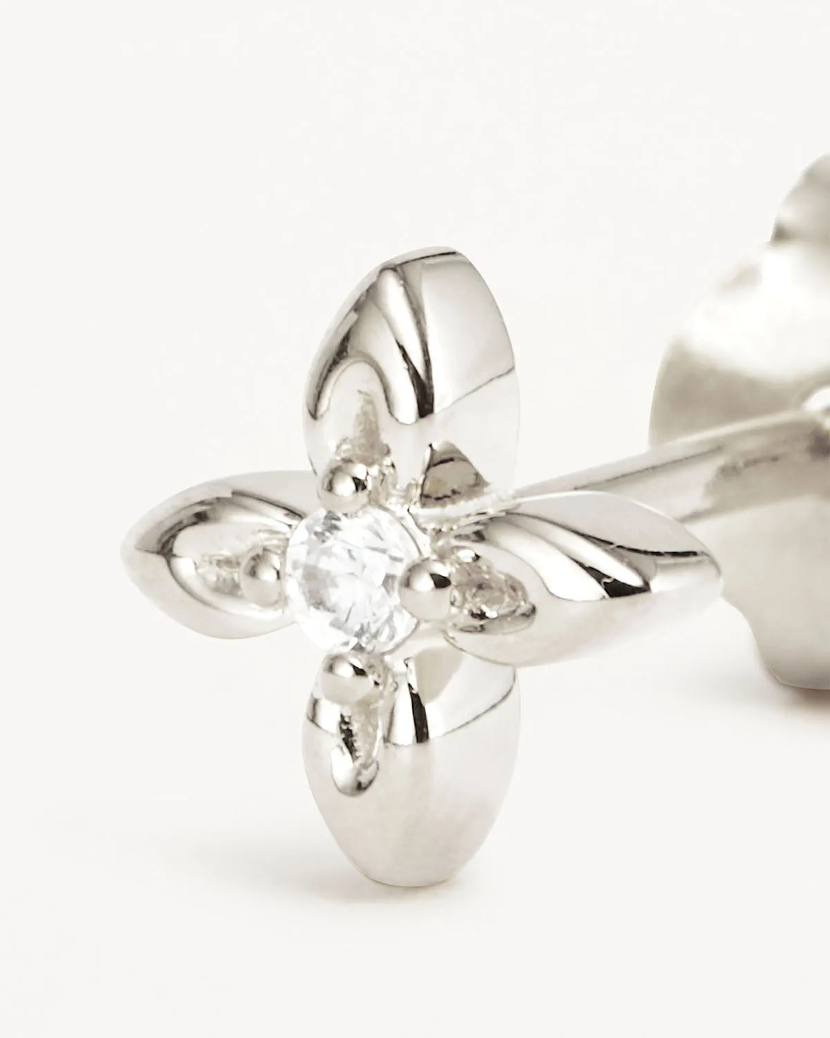 Sterling Silver Live in Light Stud Earrings Bycharlotte