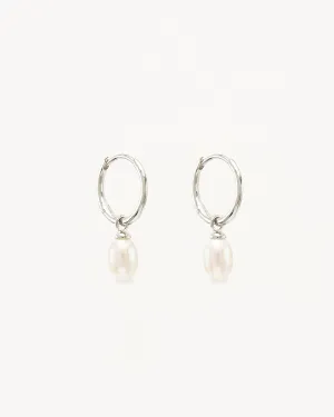 Sterling Silver Live in Peace Hoop Earrings Bycharlotte