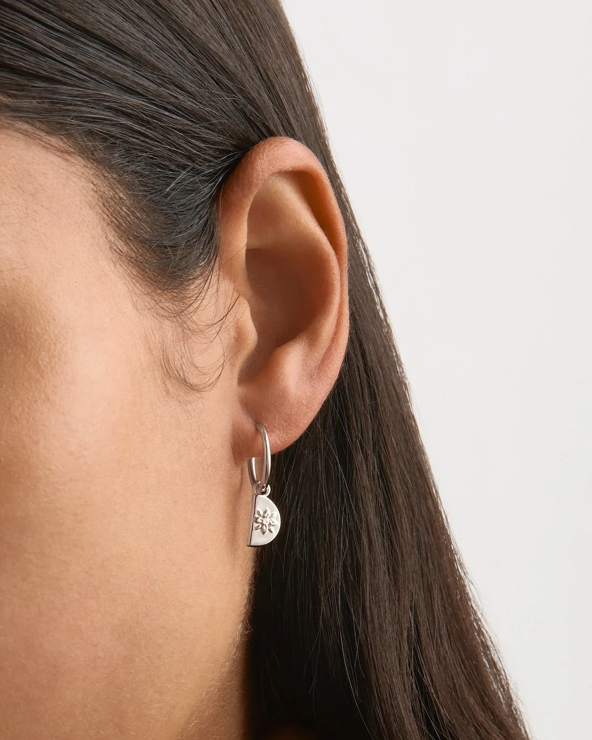 Sterling Silver Lotus Hoops Bycharlotte