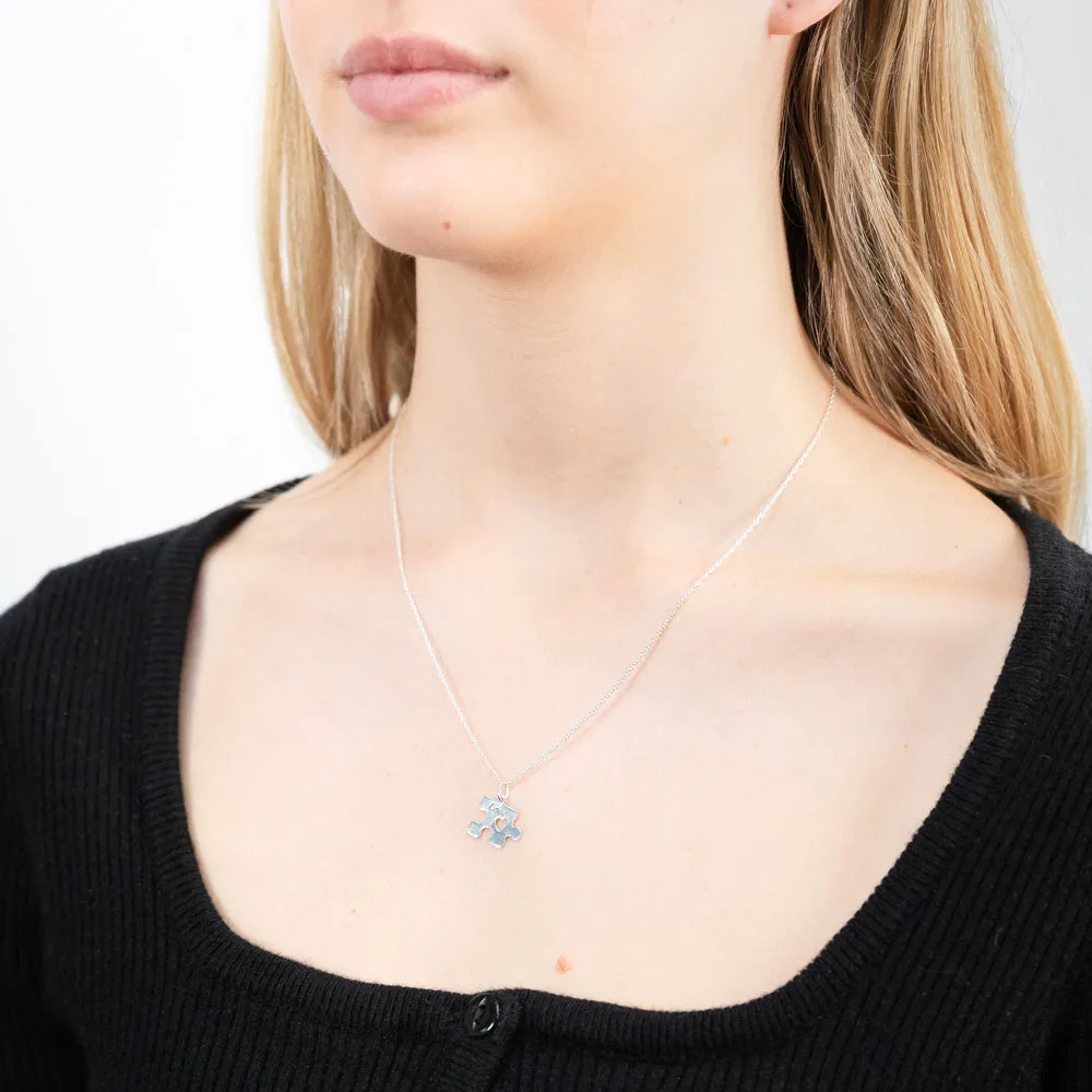 Sterling Silver Love Forever Puzzle Break Pendant With 45cm Chains Shiels