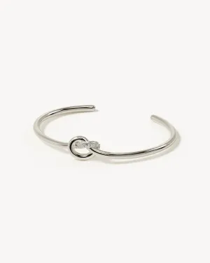 Sterling Silver Love Knot Lab-Grown Diamond Cuff Bycharlotte