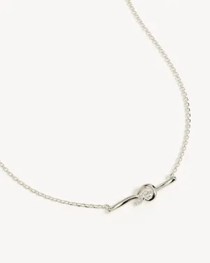 Sterling Silver Love Knot Lab-Grown Diamond Necklace Bycharlotte