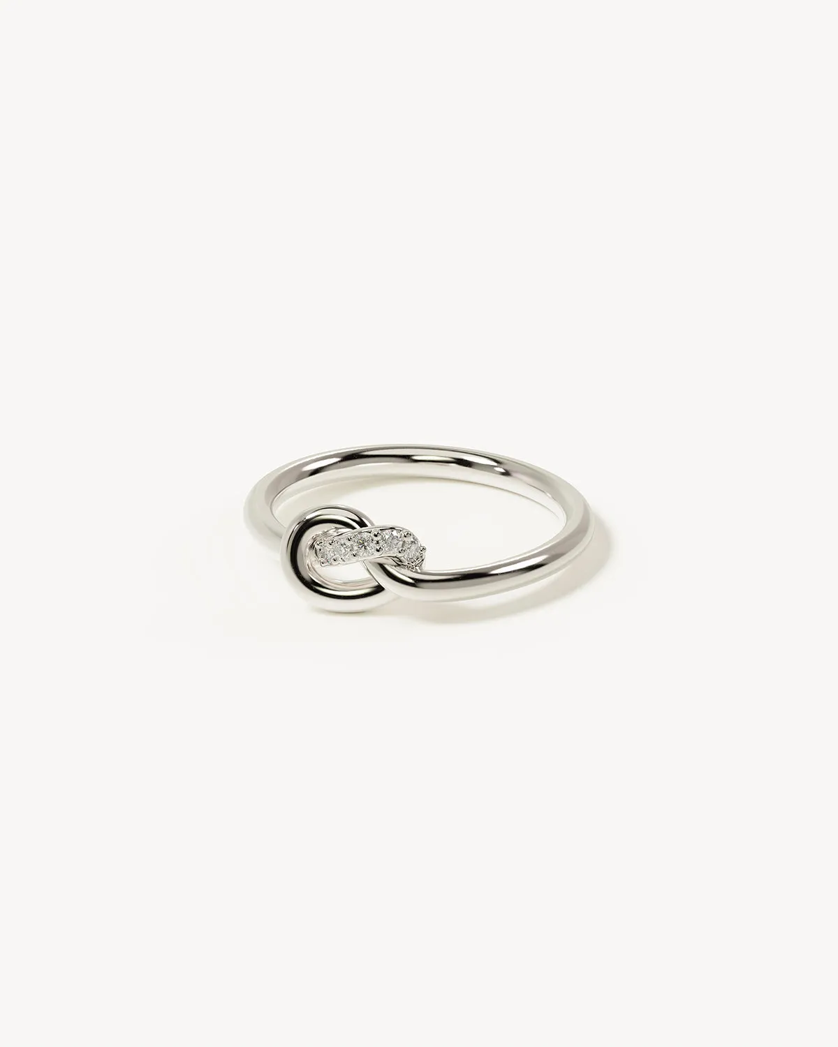 Sterling Silver Love Knot Lab-Grown Diamond Ring Bycharlotte