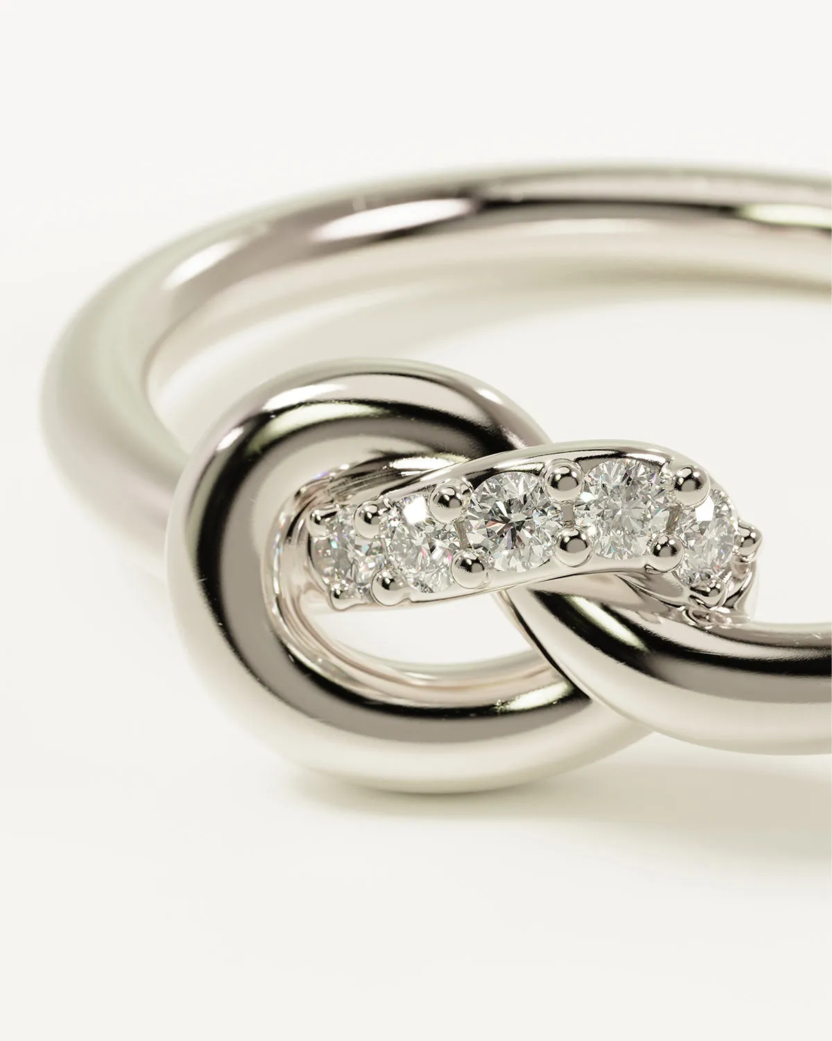 Sterling Silver Love Knot Lab-Grown Diamond Ring Bycharlotte