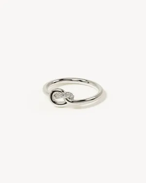 Sterling Silver Love Knot Lab-Grown Diamond Ring Bycharlotte
