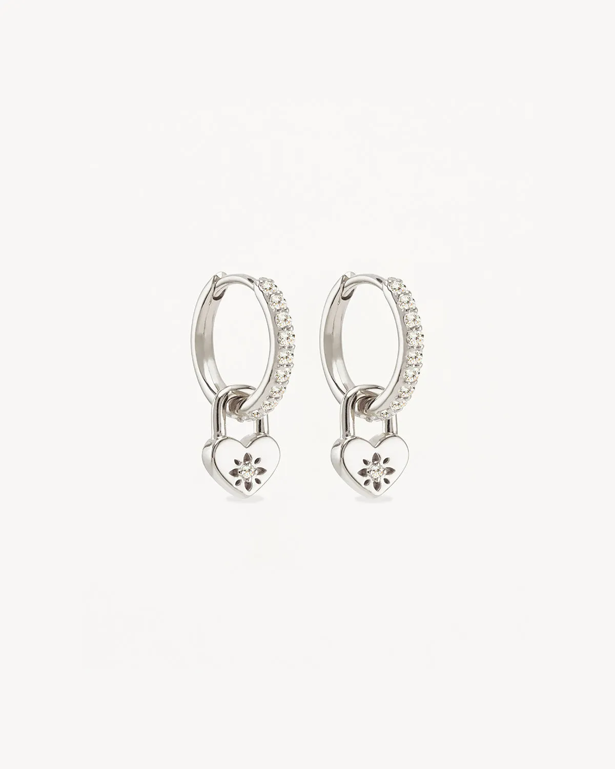Sterling Silver Love Unlocked Padlock Hoops Bycharlotte