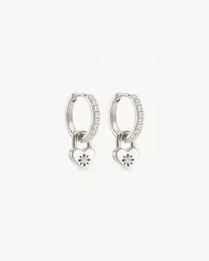 Sterling Silver Love Unlocked Padlock Hoops Bycharlotte