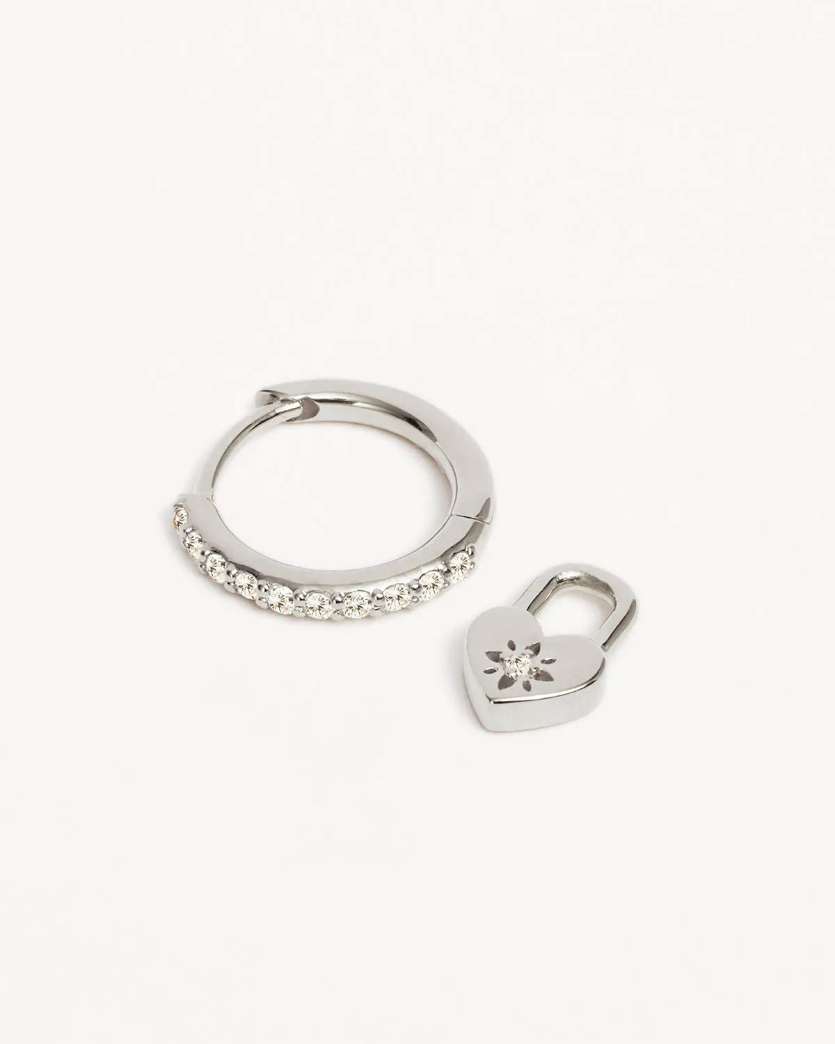 Sterling Silver Love Unlocked Padlock Hoops Bycharlotte