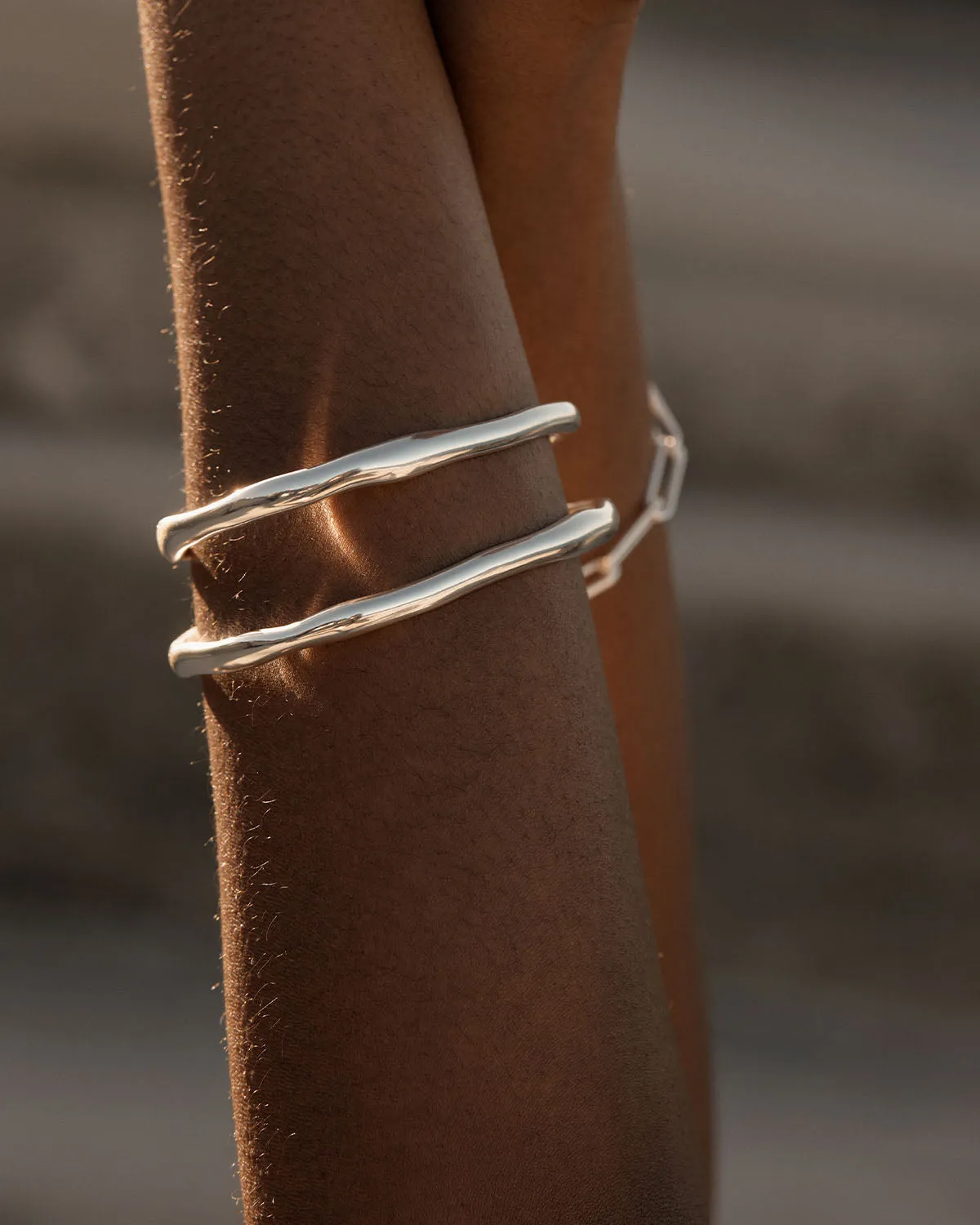 Sterling Silver Lover Bangle Bycharlotte