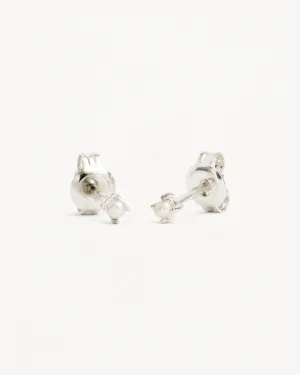 Sterling Silver Moonlight Pearl Stud Earrings Bycharlotte