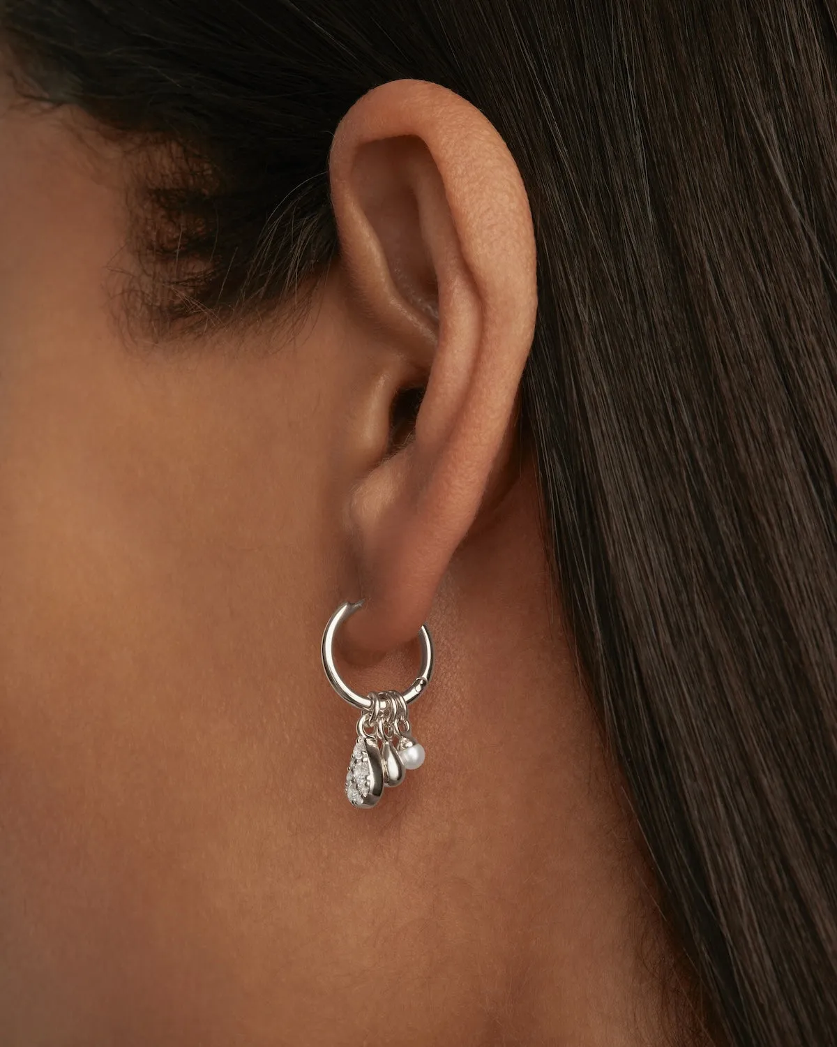 Sterling Silver Ocean Mist Hoops Bycharlotte