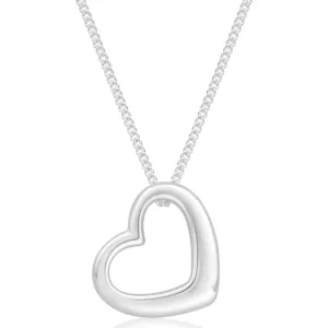 Sterling Silver Open Heart Pendant With 45cm Chain Shiels