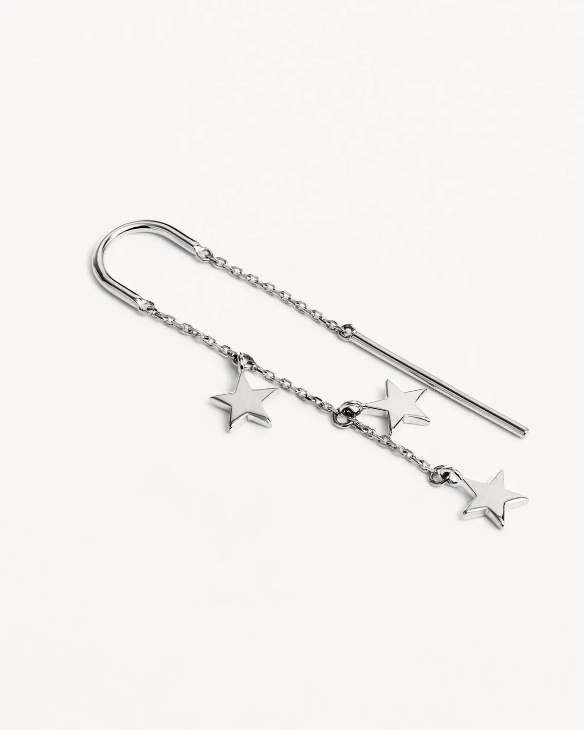 Sterling Silver Star Bright Thread Earrings Bycharlotte