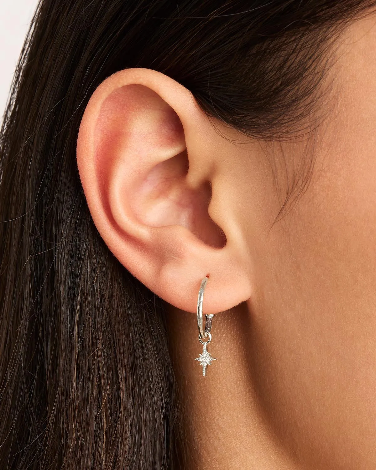Sterling Silver Starlight Hoops Bycharlotte