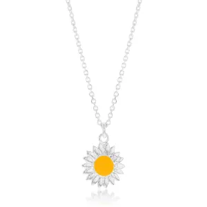 Sterling Silver Sunflower Pendant On 45cm Chain Shiels