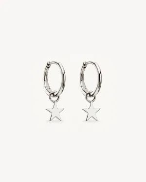 Sterling Silver Wishing on a Star Hoops Bycharlotte