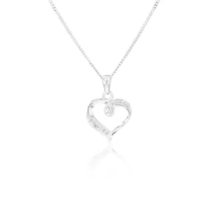 Sterling Silver Zirconia Fancy Heart Pendant Shiels