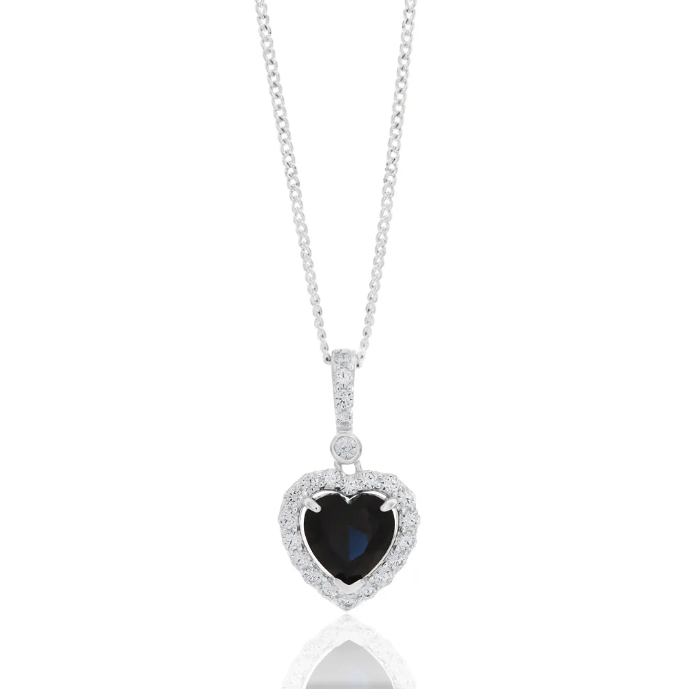 Sterling Silver Zirconia Heart Pendant Shiels