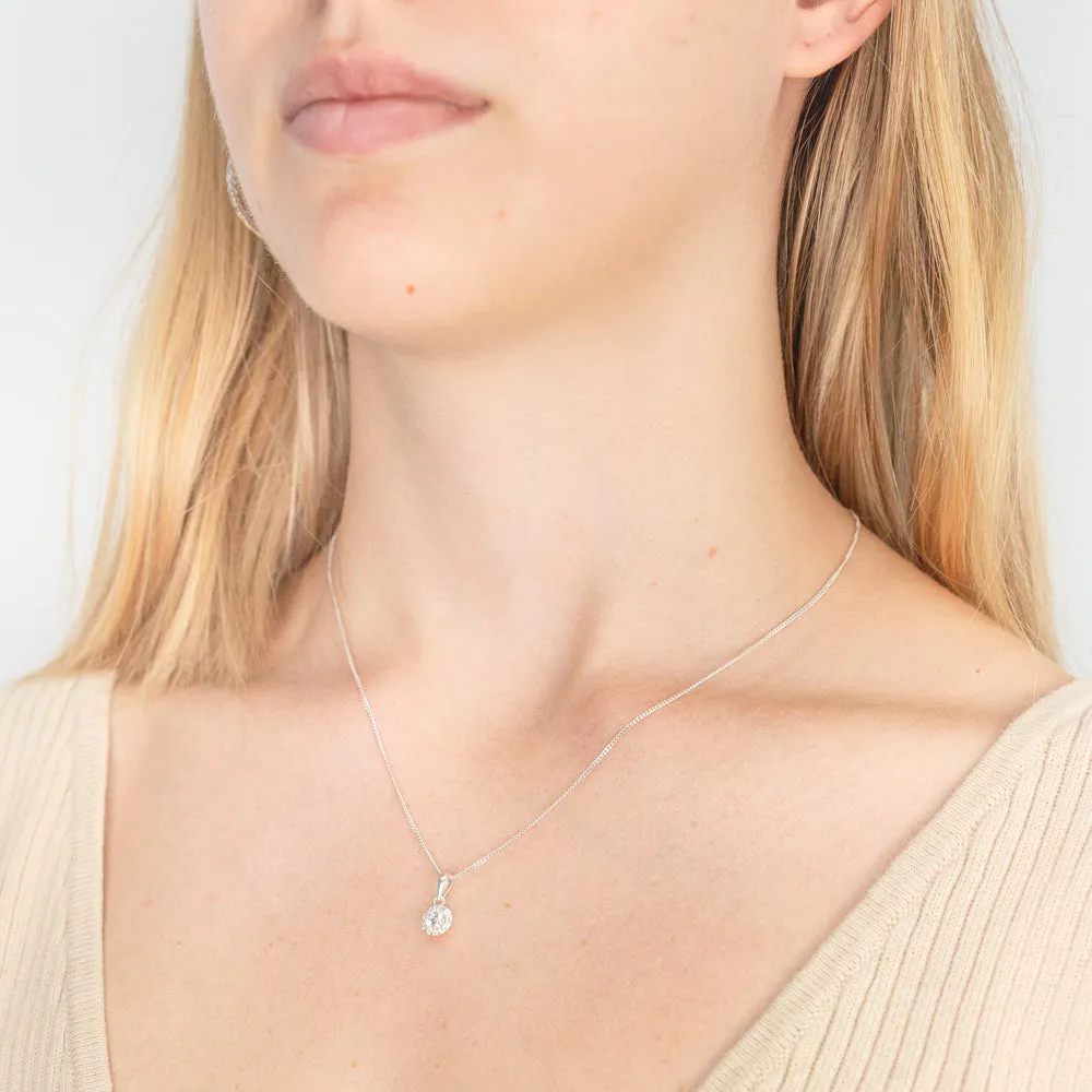 Sterling Silver Zirconia Round Pendant Shiels