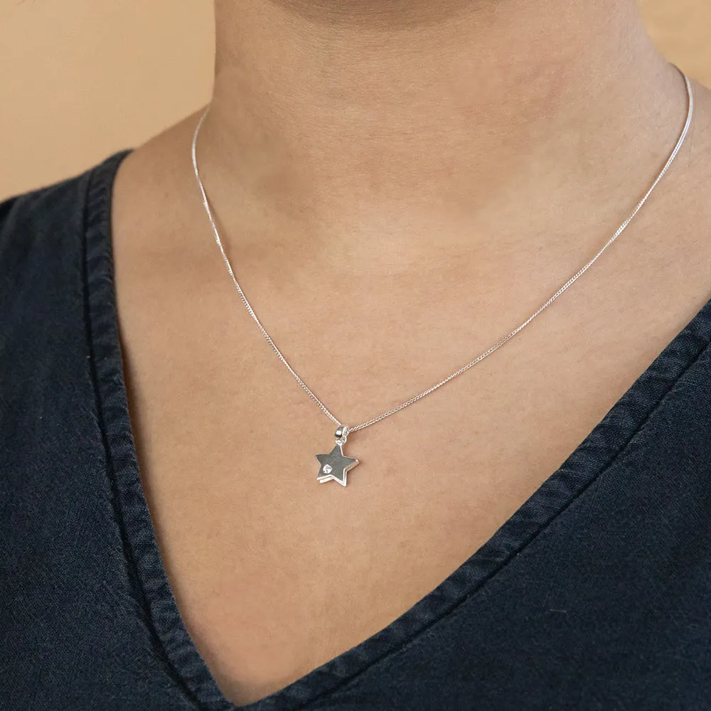 Sterling Silver Zirconia Star Pendant Shiels