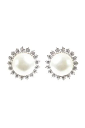 Stone Surrounding Stud Earrings