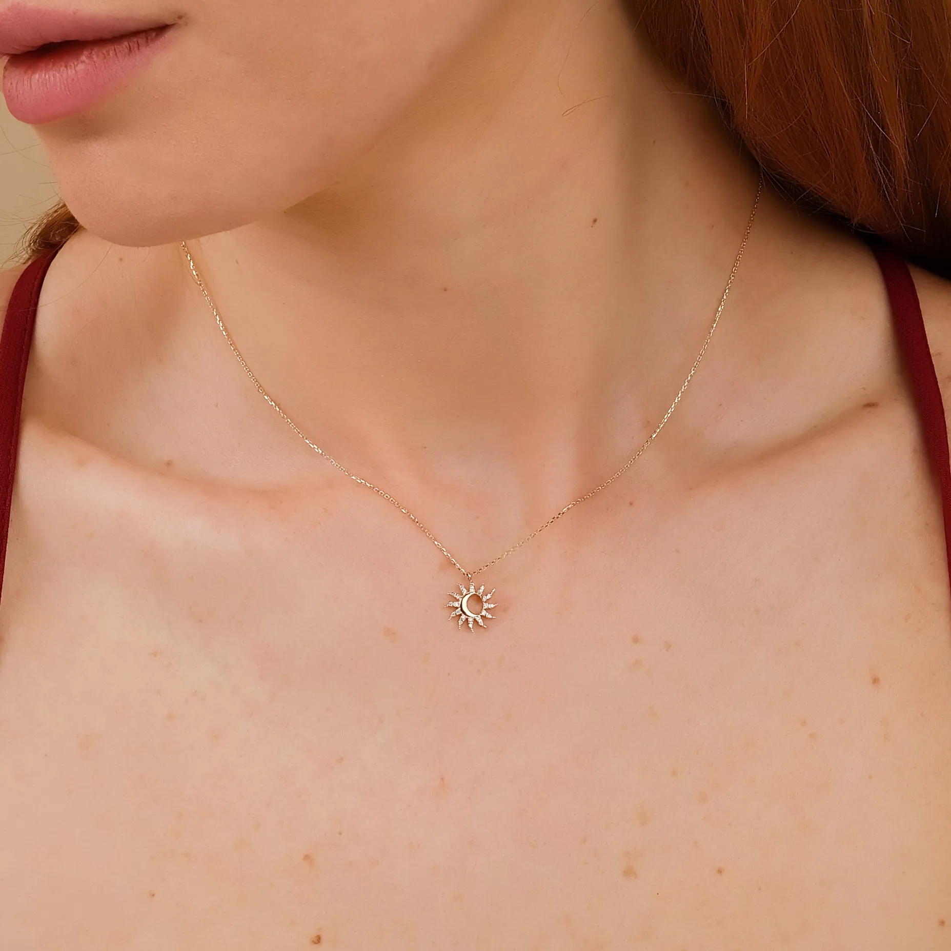 Sun & Moon Diamond Necklace, Gracie SARAHELISE