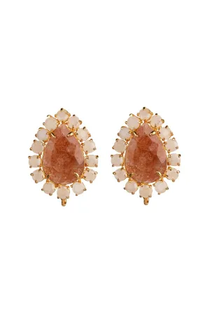 Sunstone Moonstone Earrings