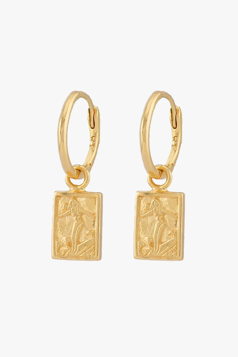 Surf Club Hoop Earring Gold Plated Wildthings Collectables