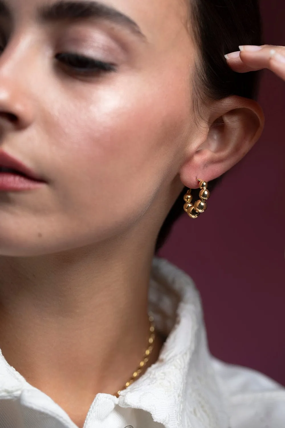 Talon Bead Hoop Earrings