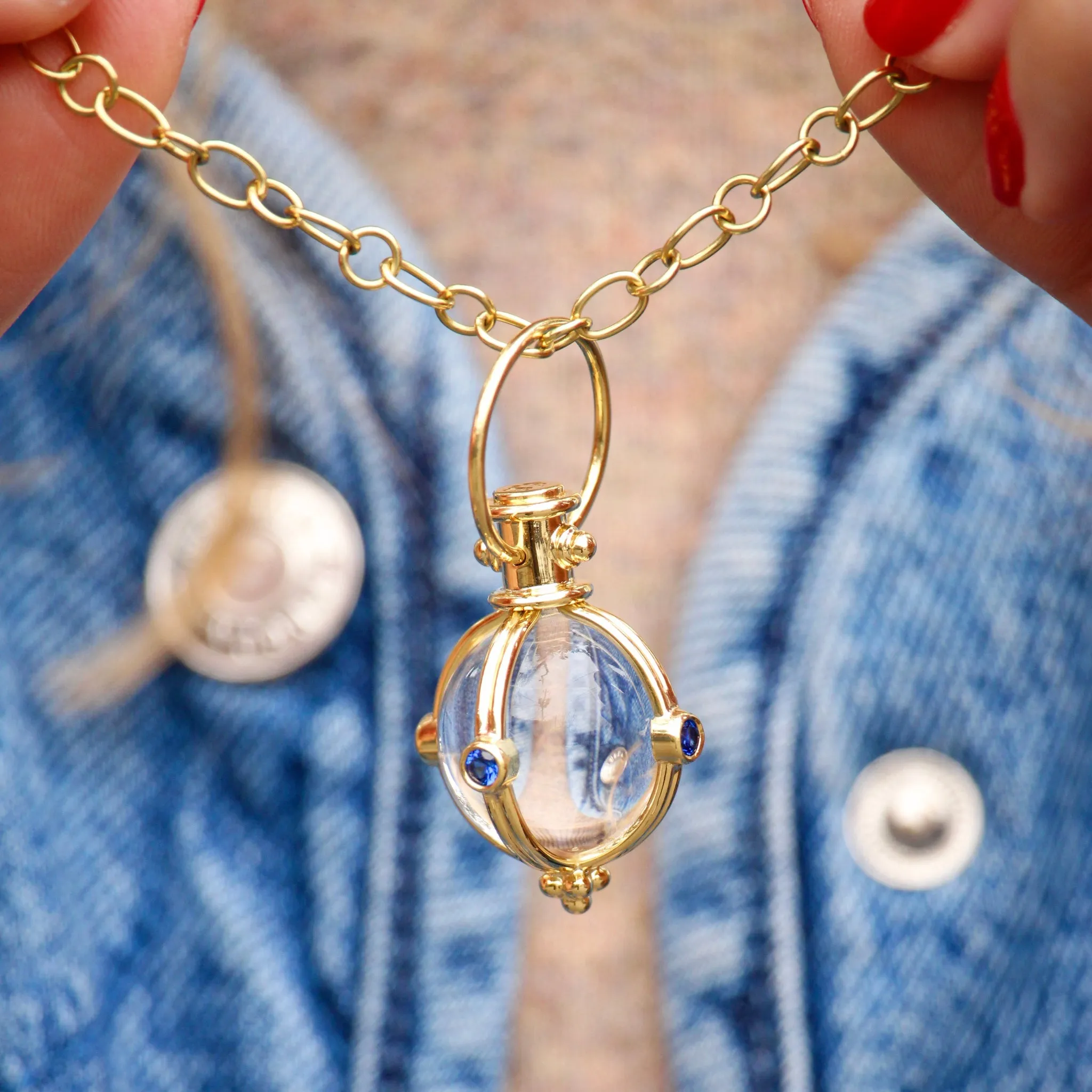 Temple St. Clair Ribbon Chain Necklace Croghans