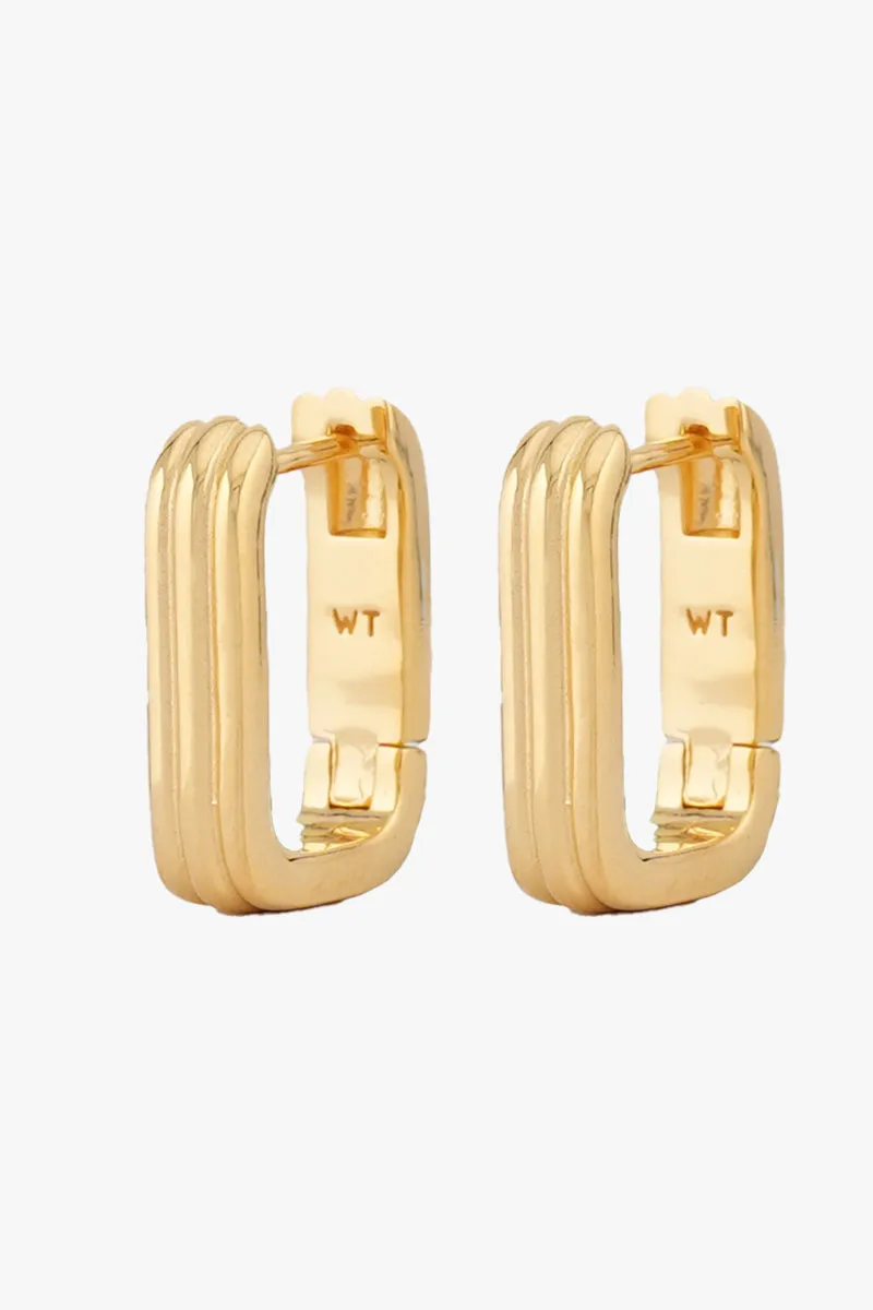 Textured Ovate Hoops Gold Plated (17mm) Wildthings Collectables