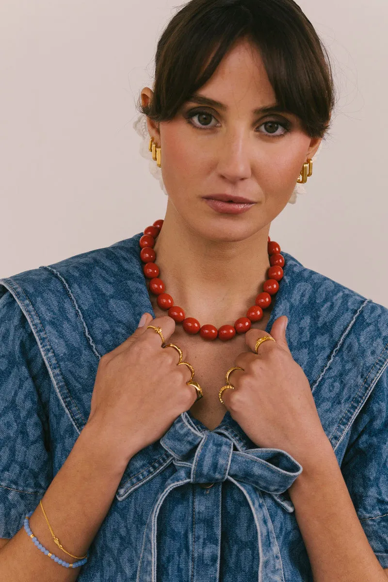 Textured Ovate Hoops Gold Plated (17mm) Wildthings Collectables